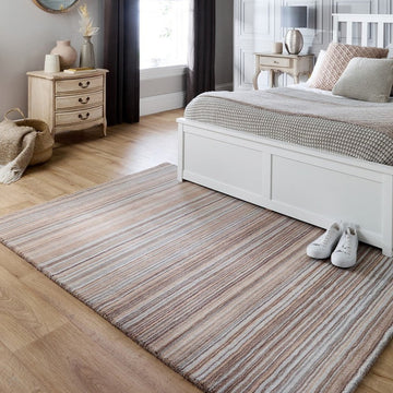 Fine Stripes Modern Stripe Hand-Woven Wool Beige/Natural Rug-Origins-Rug Love - The Most Loved Rug Store
